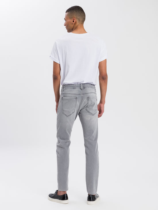 Jimi men's jeans slim fit regular waist tapered leg light grey