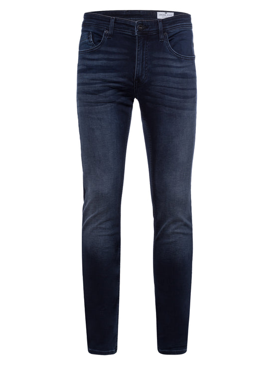Jimi men's jeans slim fit regular waist tapered leg black blue