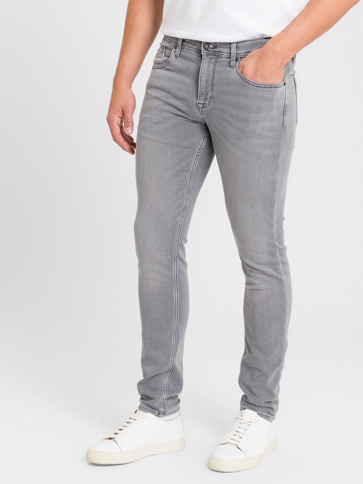 Jimi Men's Jeans Slim Fit Regular Waist Tapered Leg grey