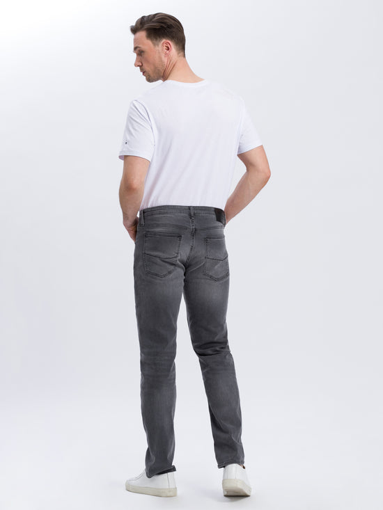 Damien men's jeans slim fit regular waist straight leg grey