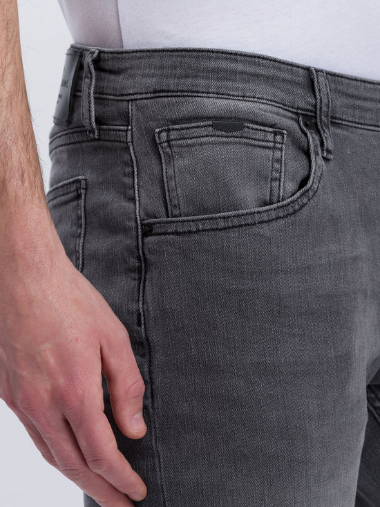 Damien Herren Jeans Slim Fit Regular Waist Straight Leg grau