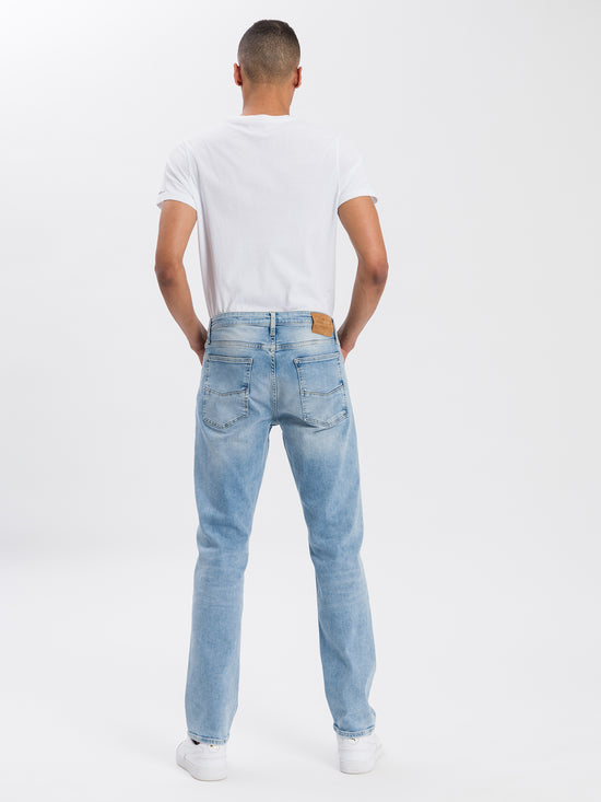 Damien Herren Jeans Slim Fit Regular Waist Straight Leg hellblau