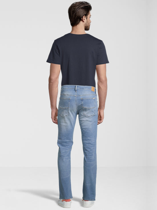 Damien men's jeans slim fit regular waist straight leg light blue