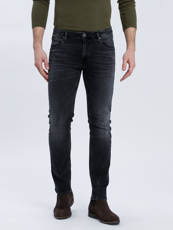 Damıen Men's Jeans Slim Fit Regular Waist Straight Leg black