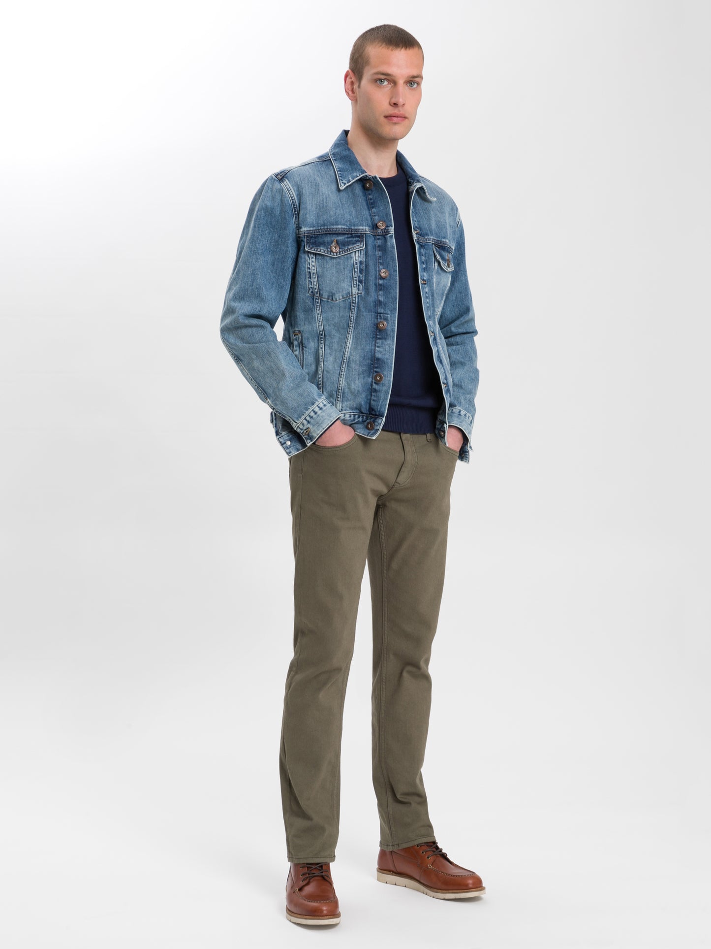 Damien men's jeans slim fit regular waist straight leg khaki