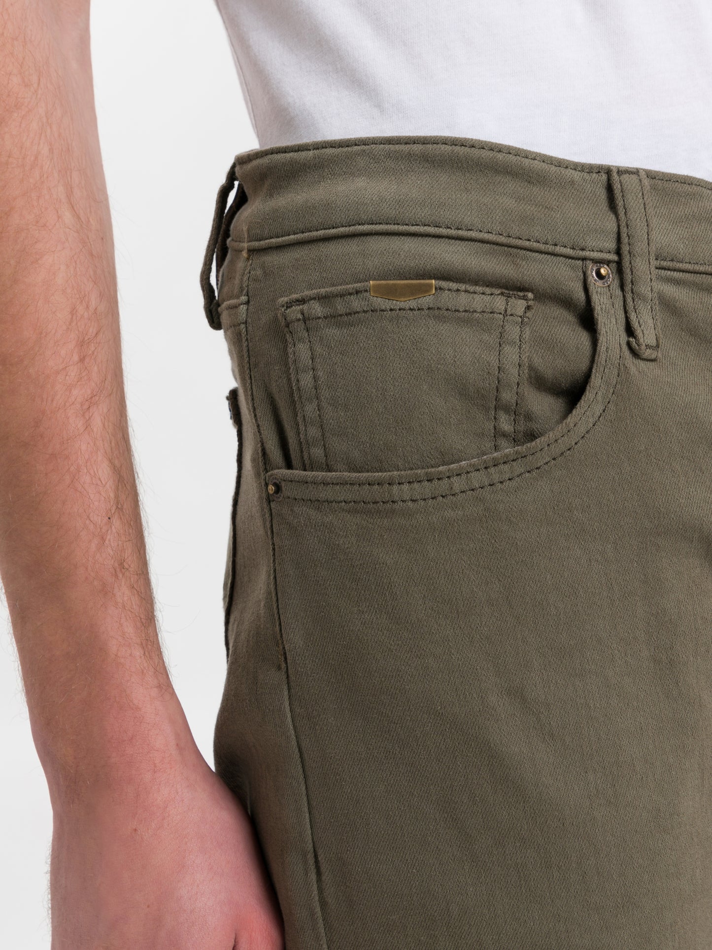Damien men's jeans slim fit regular waist straight leg khaki