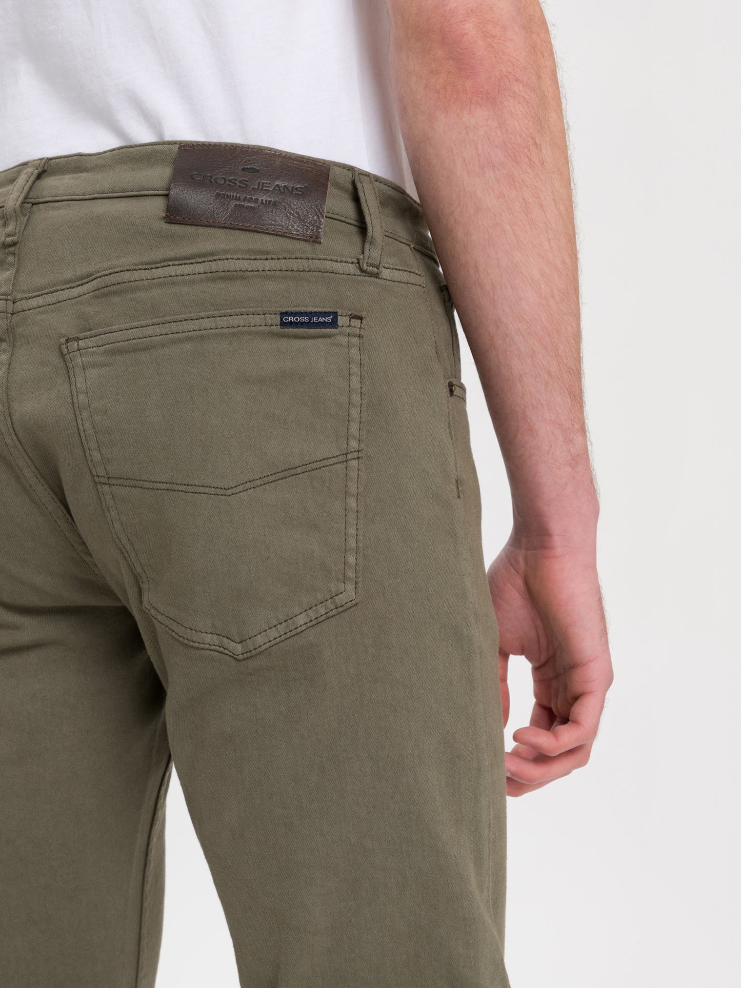 Damien men's jeans slim fit regular waist straight leg khaki