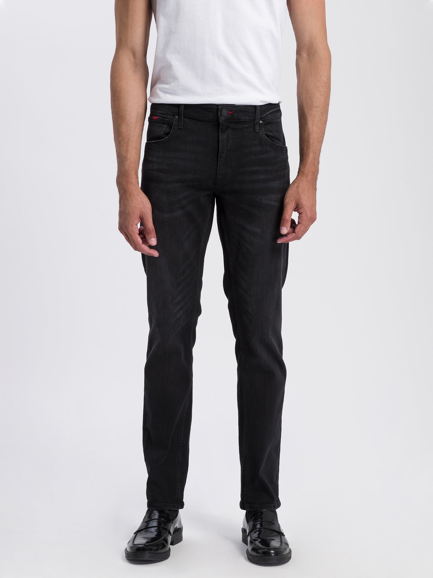 Damien men's jeans slim fit regular waist straight leg black