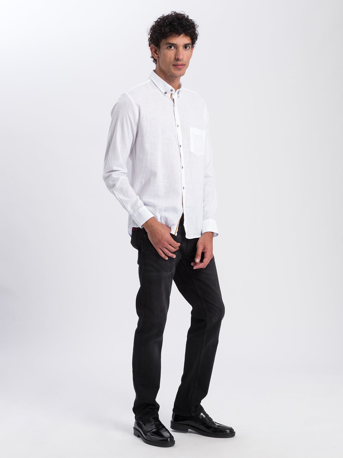 Damien men's jeans slim fit regular waist straight leg black