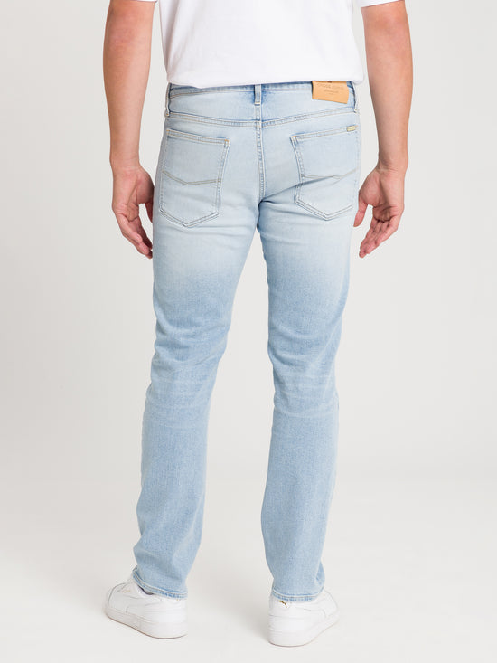 Damien men's jeans slim fit regular waist straight leg light blue
