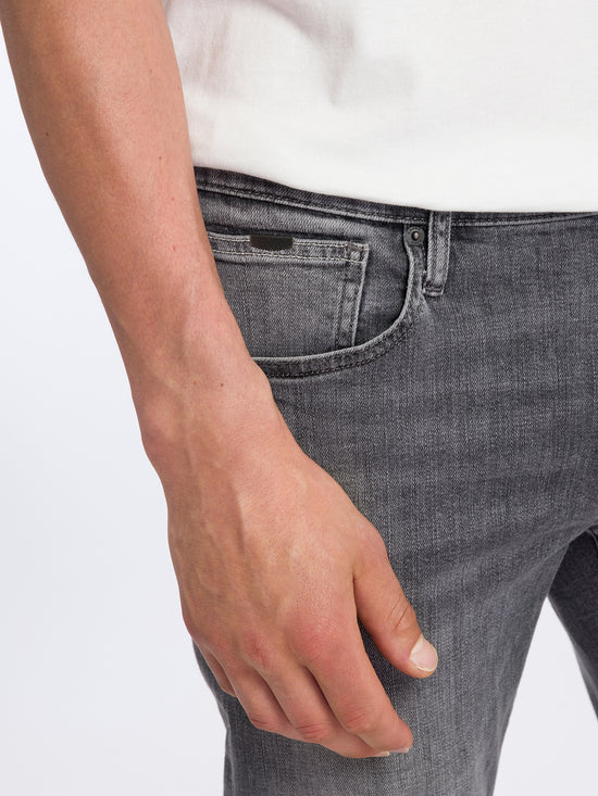 Damien men's jeans slim fit regular waist straight leg light grey