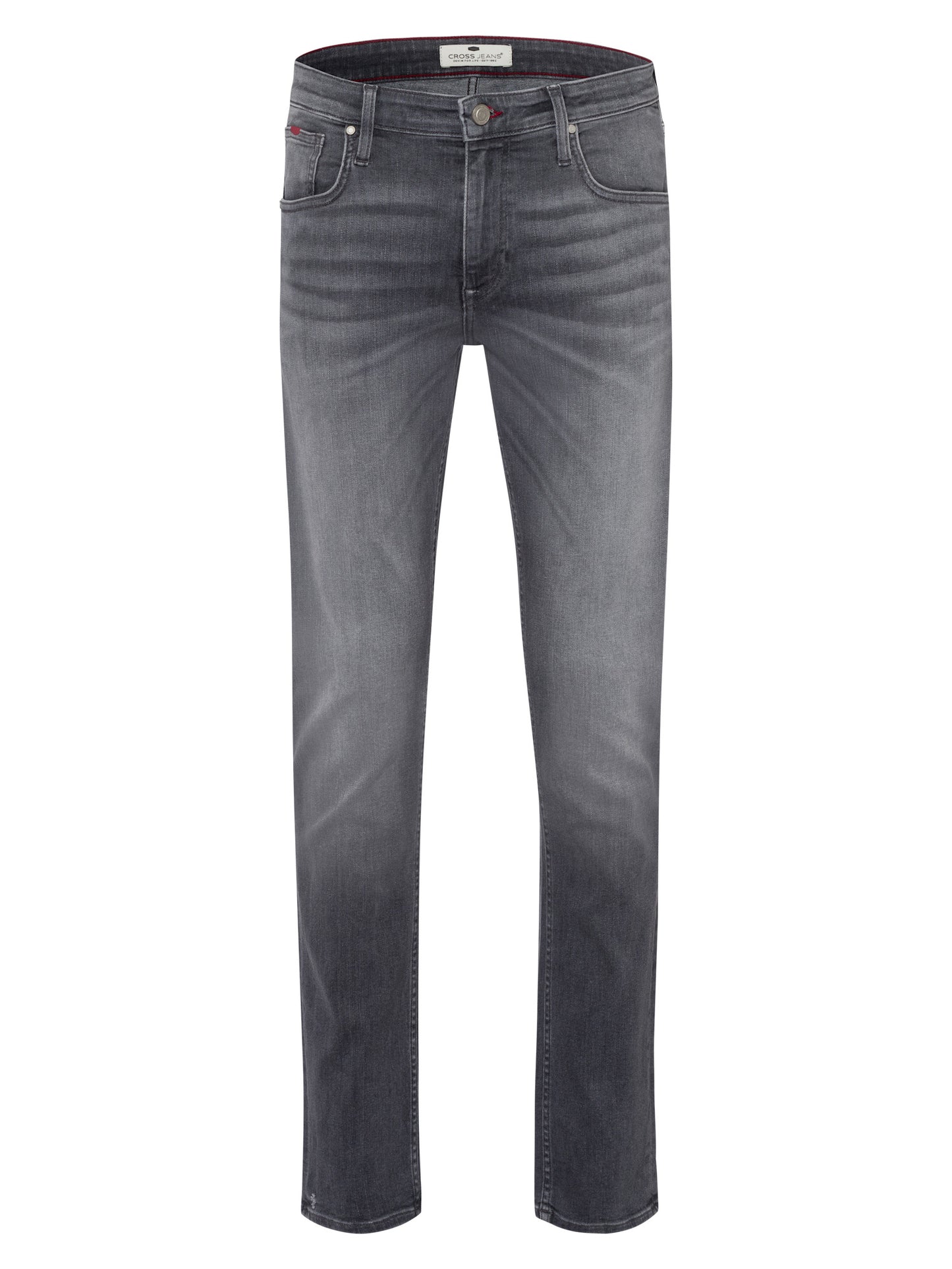 Damien Herren Jeans Slim Fit Regular Waist Straight Leg grau