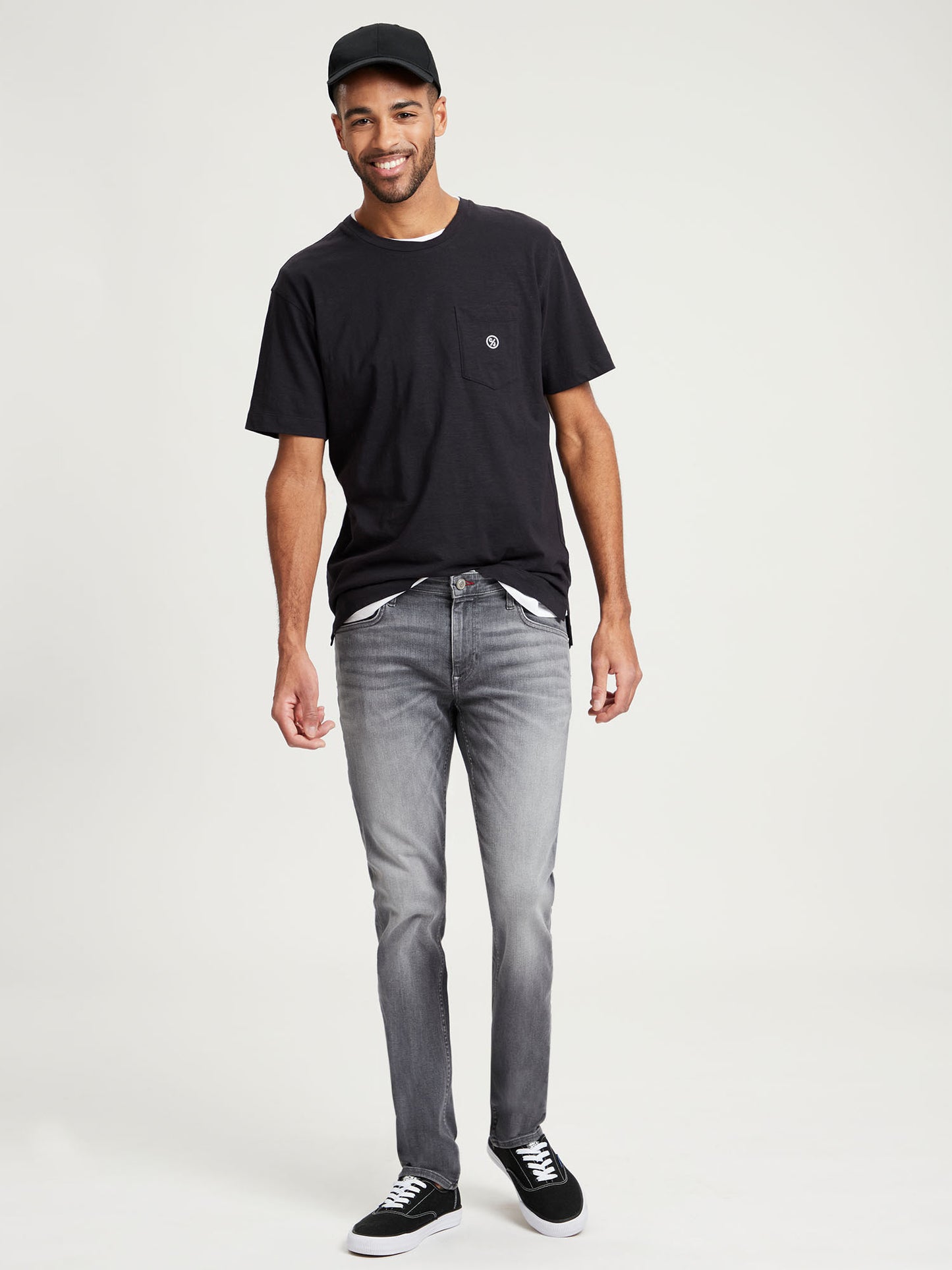 Damien Herren Jeans Slim Fit Straight Leg grau