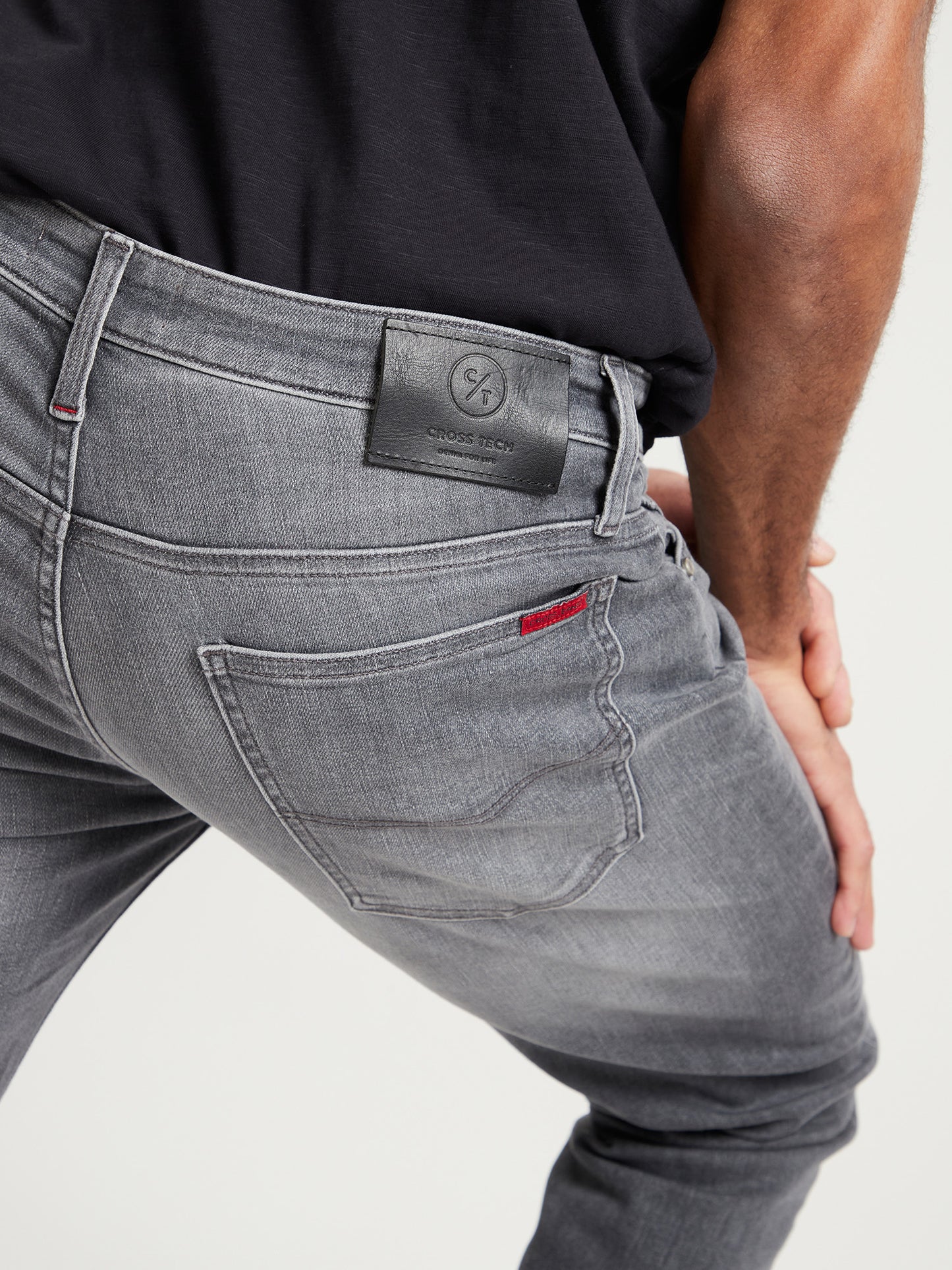 Damien Herren Jeans Slim Fit Straight Leg grau