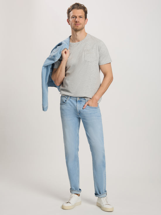 Damien Herren Jeans Slim Fit Straight Leg hellblau