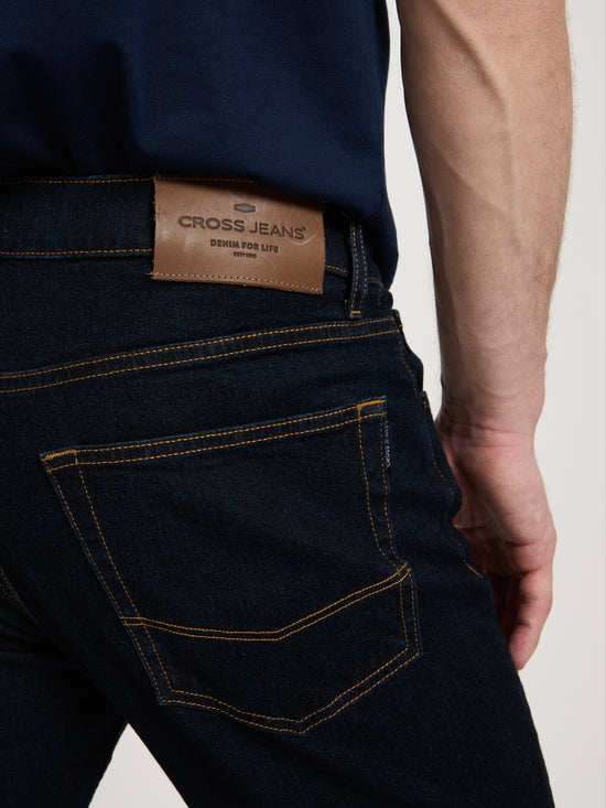 Colin Herren Jeans Slim Fit Bootcut dunkelblau