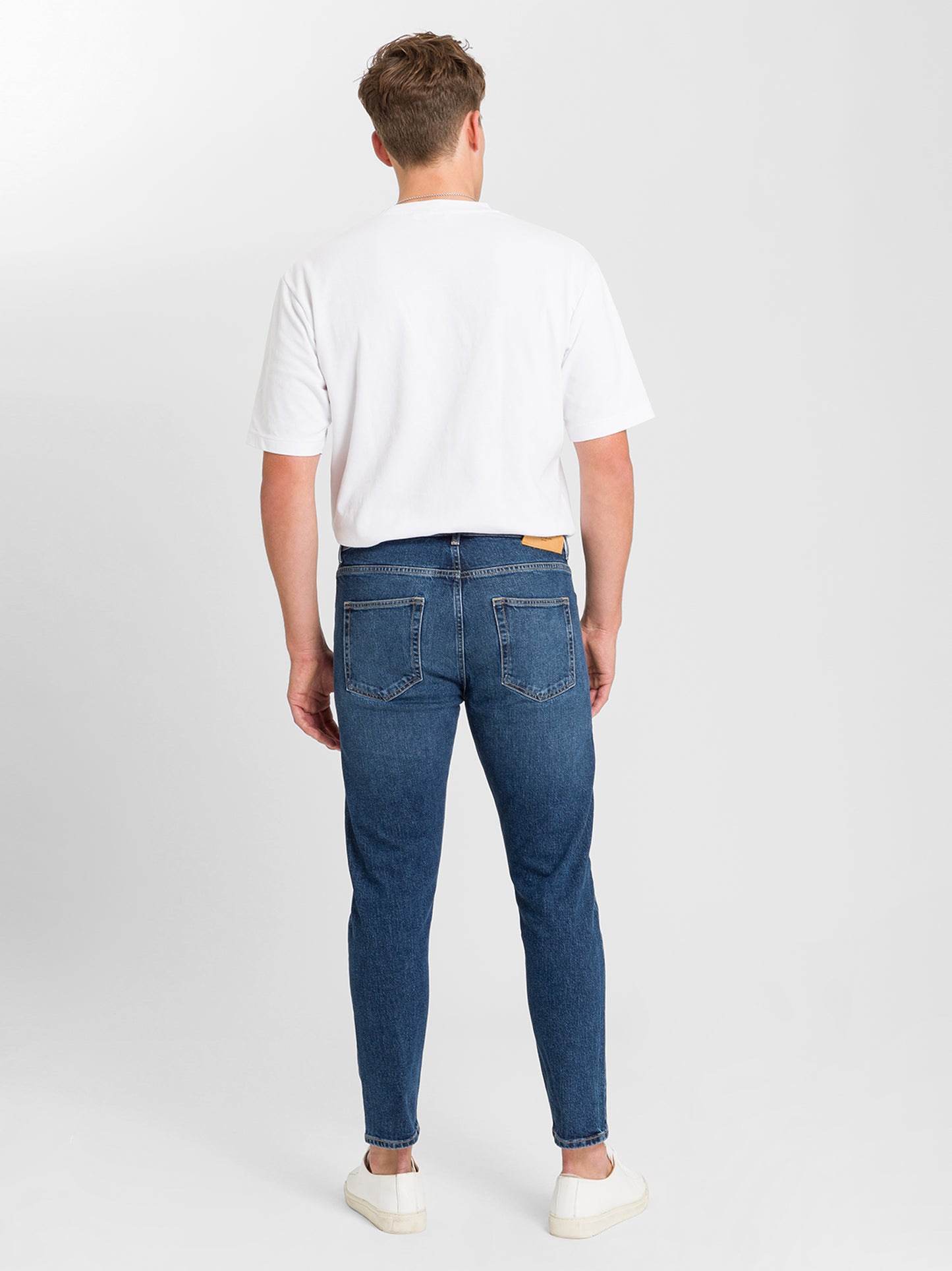 Finn Herren Jeans Regular Fit Tapered Leg dunkelblau