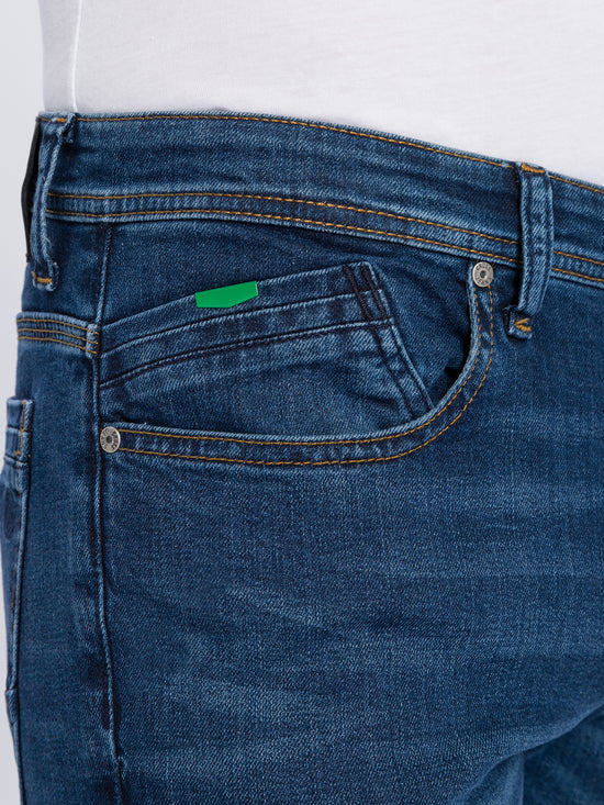 Jimi Men's Jeans Slim Fit Regular Waist Tapered Leg Medium Blue