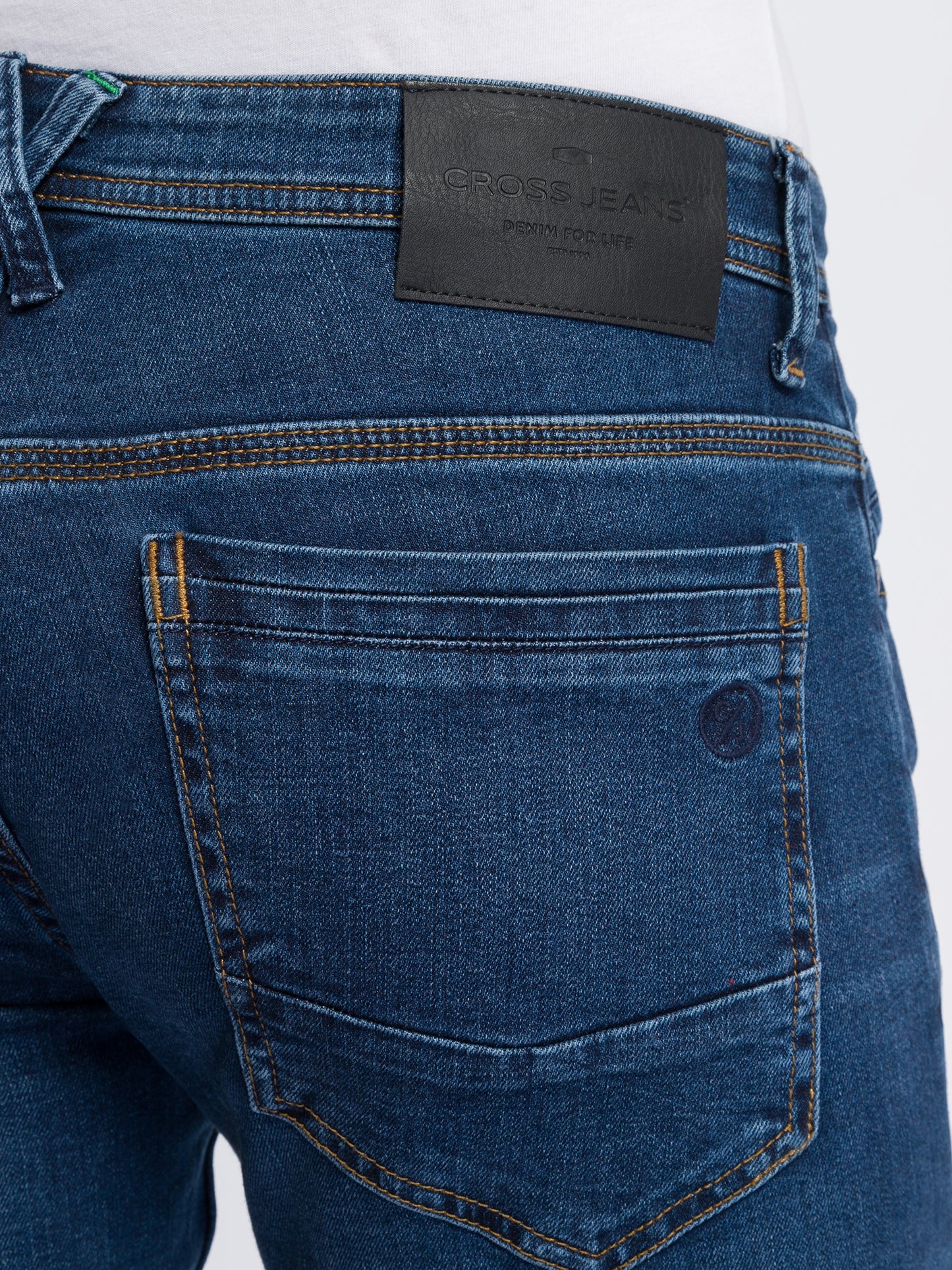 Jimi Men's Jeans Slim Fit Regular Waist Tapered Leg Medium Blue