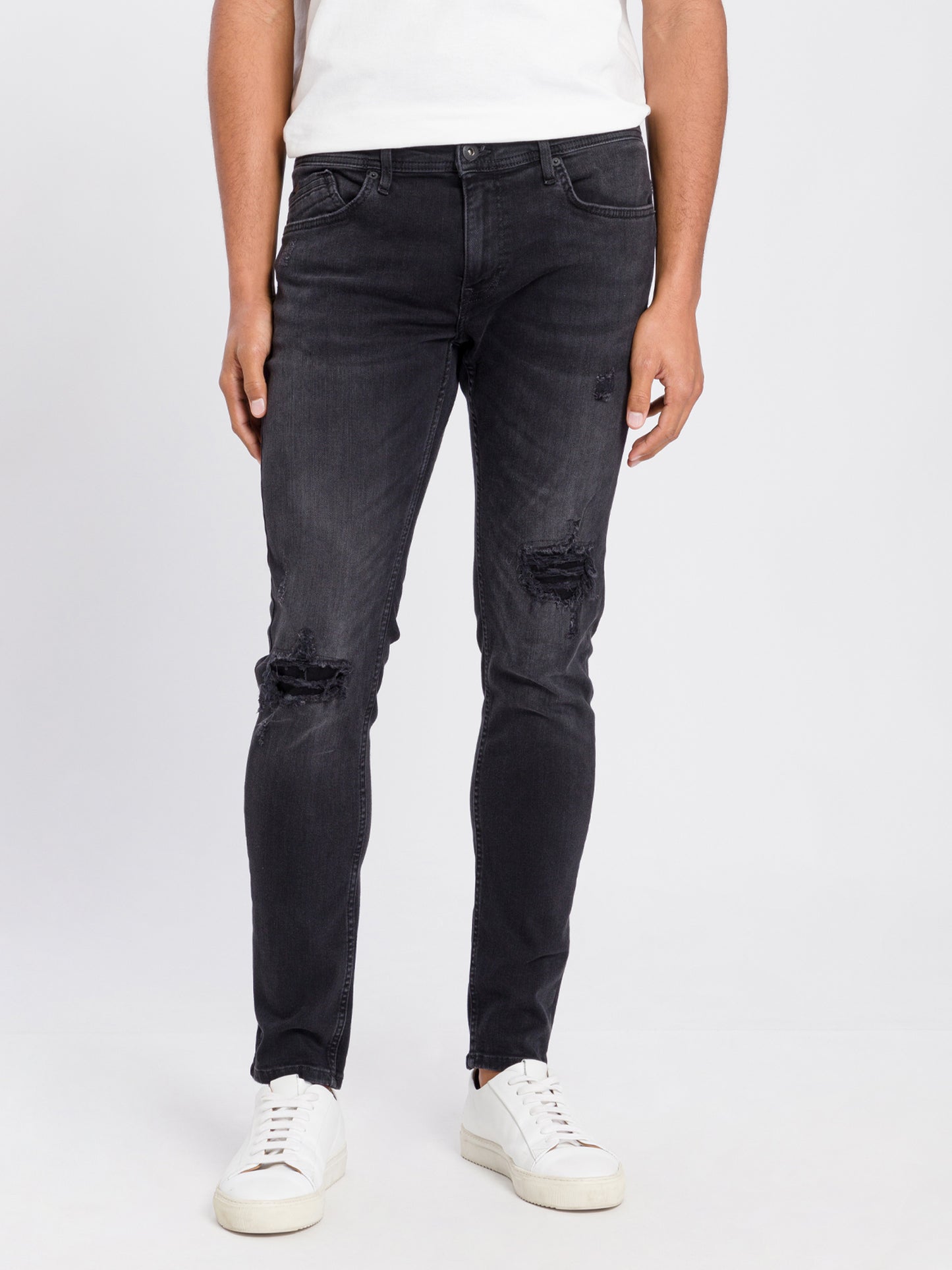Jimi men's jeans slim fit regular waist tapered leg black