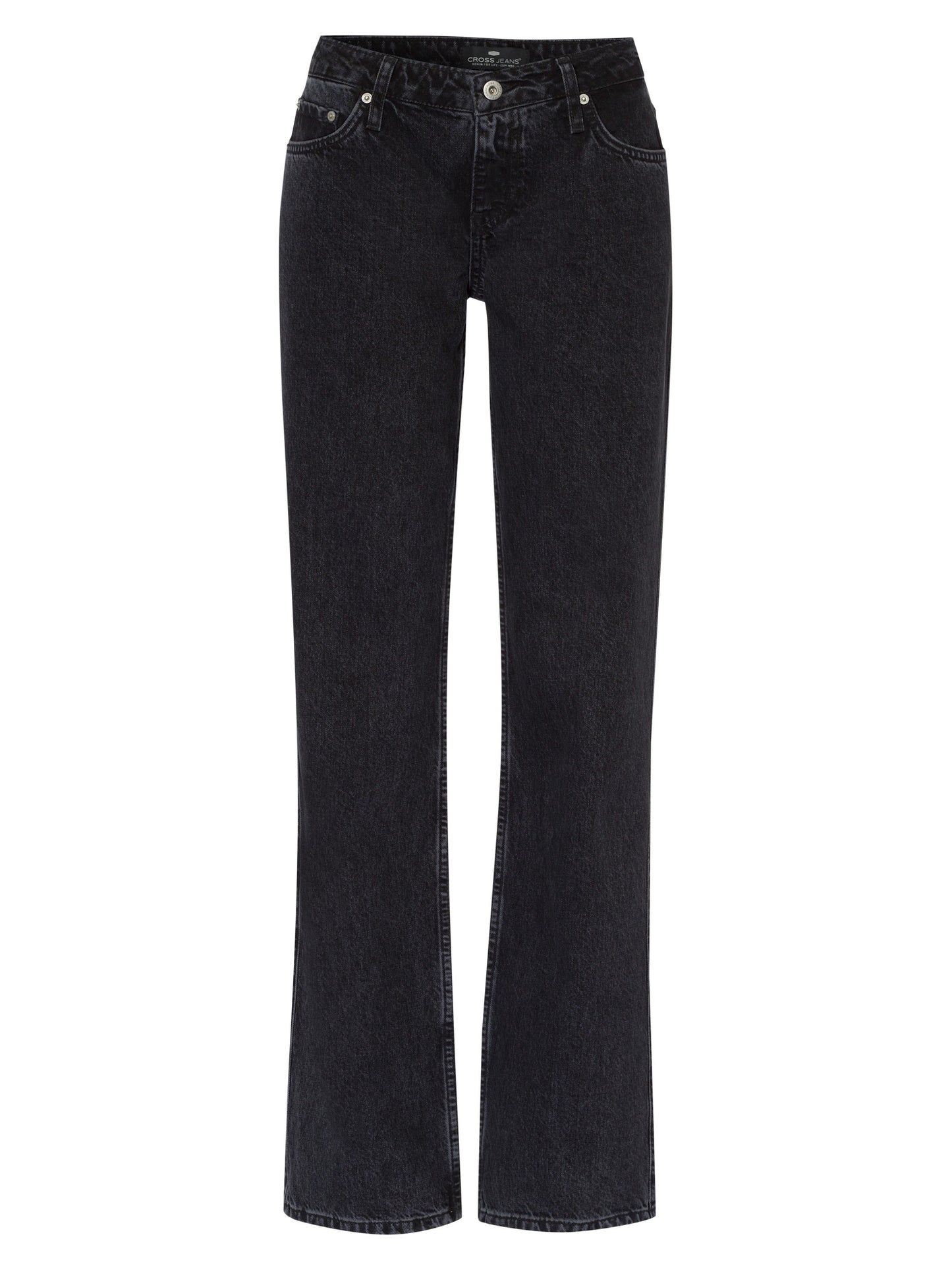 Lily women's jeans straight fit low waist in dark grey