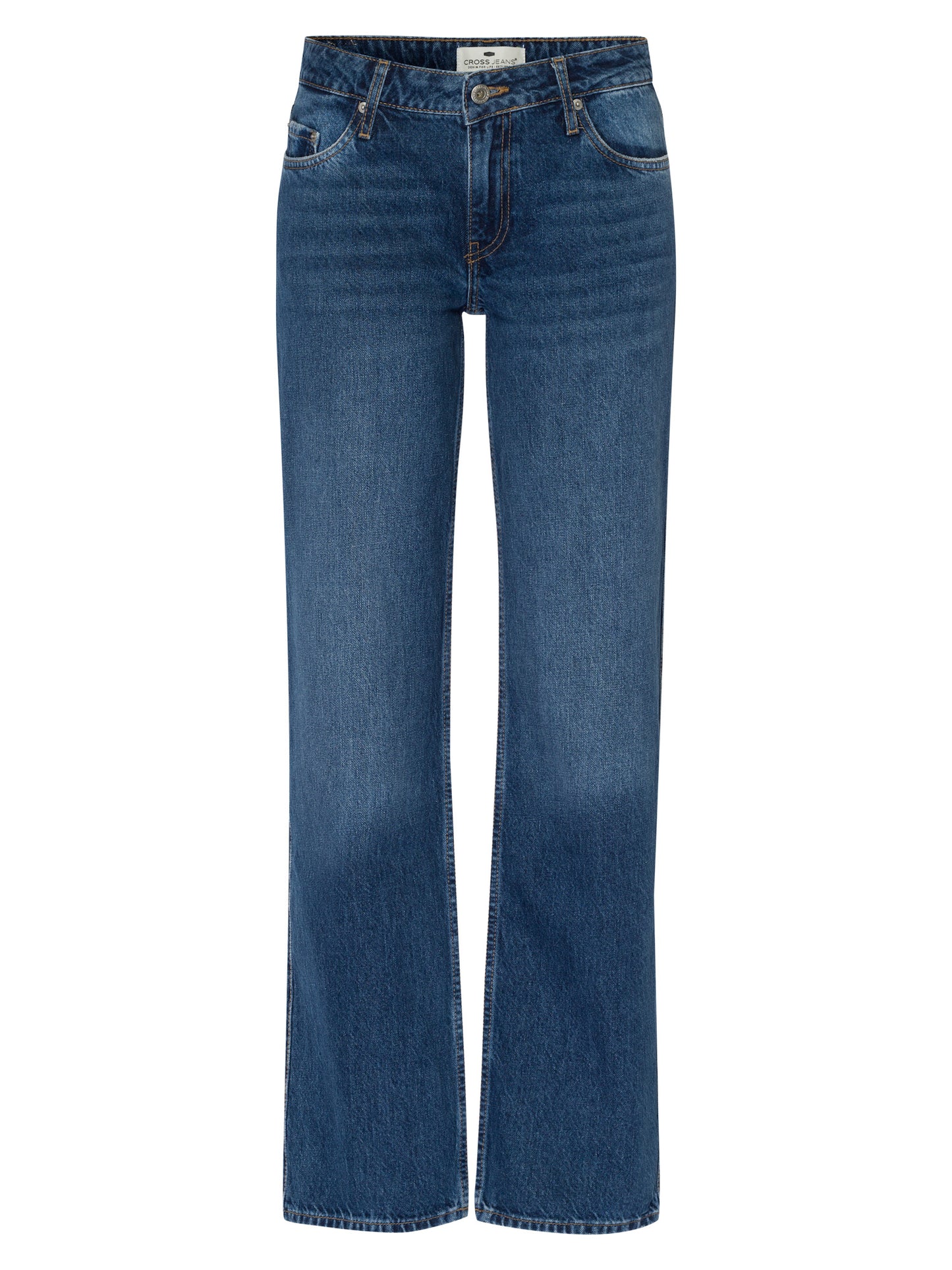 Lily Damen Jeans Straight Fit Low Waist in dunkelblau