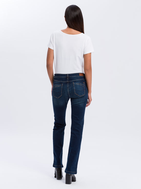 Lauren women's jeans regular fit high waist bootcut dark blue