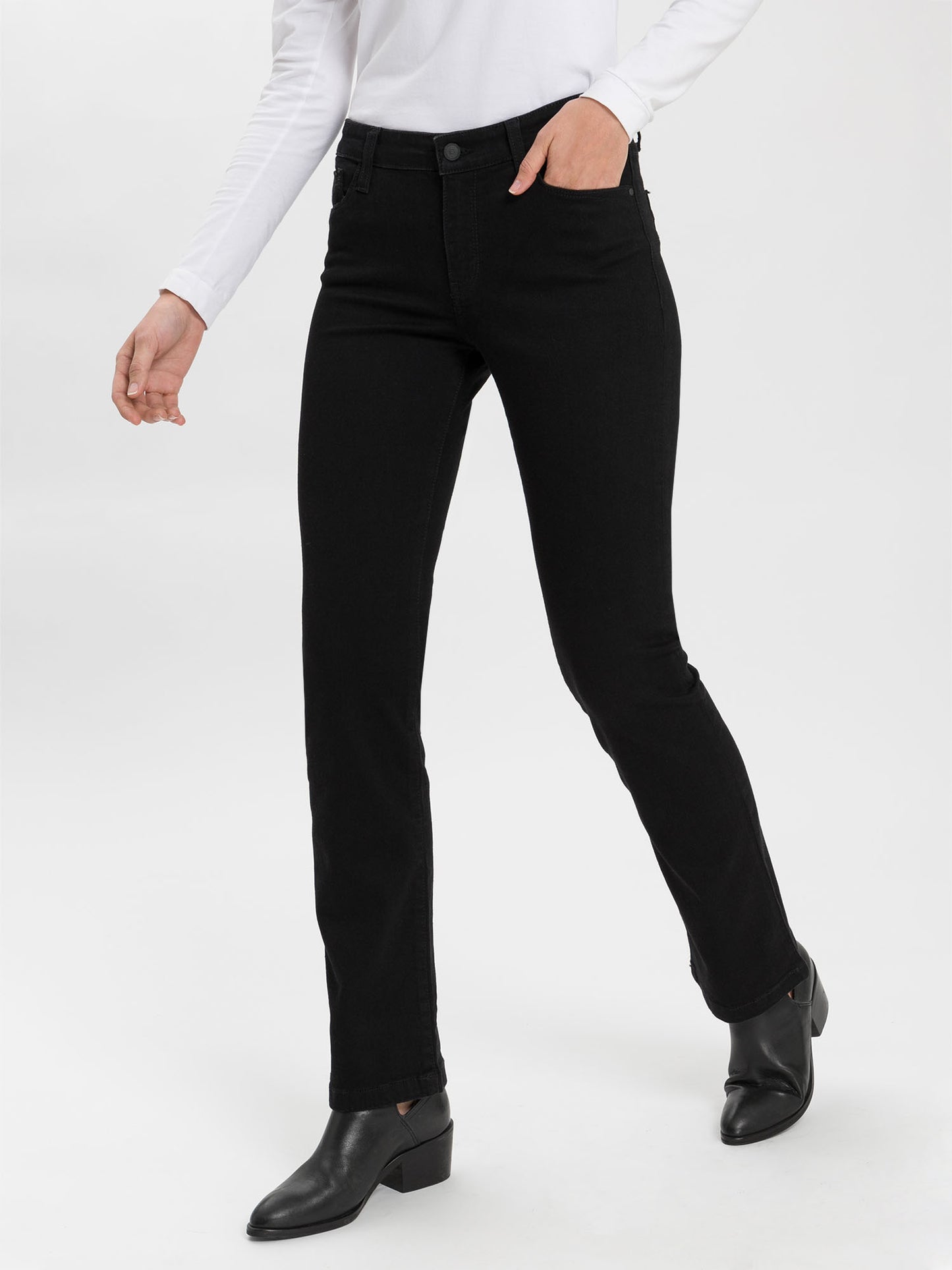 Lauren Damen Jeans Regular Fit High Waist Bootcut schwarz