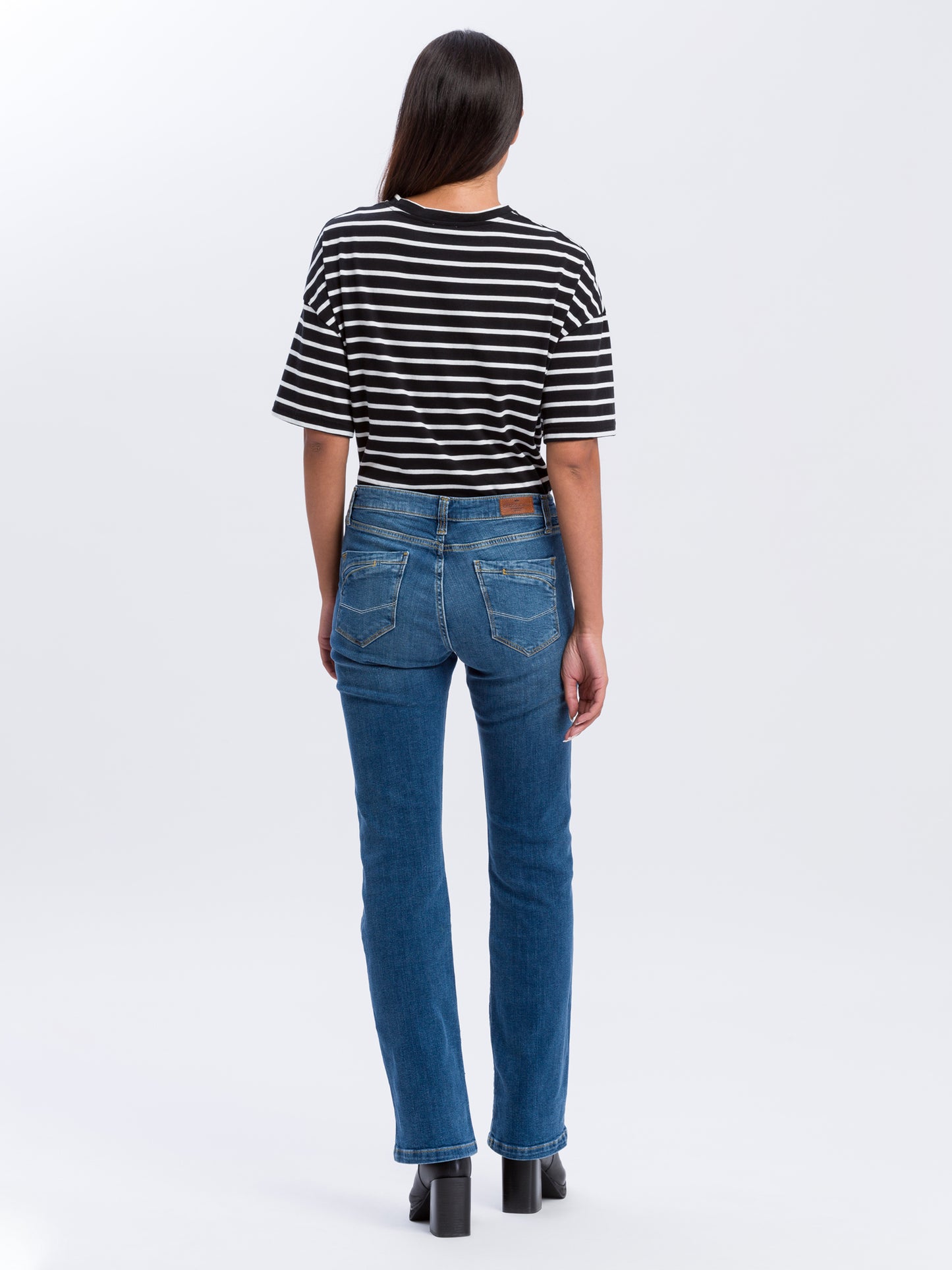 Lauren Damen Jeans Regular Fit Mid Waist Bootcut mittelblau