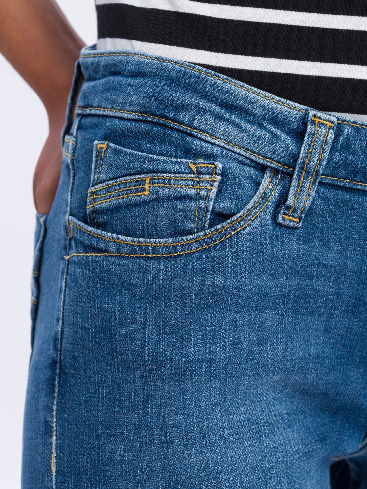 Lauren Damen Jeans Regular Fit Mid Waist Bootcut mittelblau