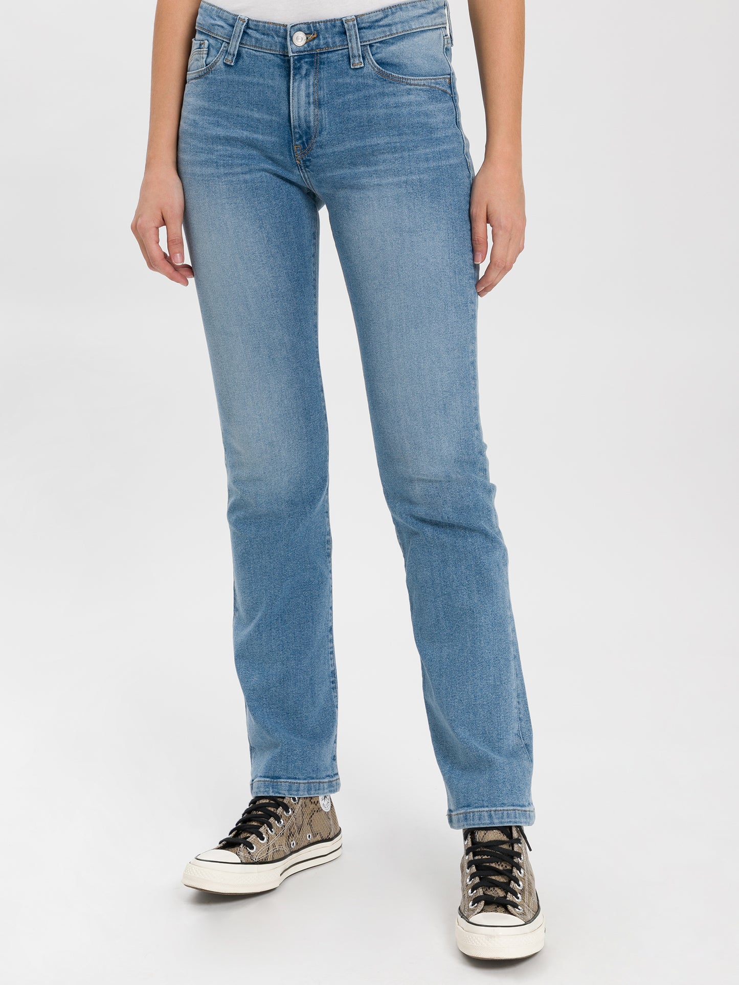 Lauren Damen Jeans Regular Fit High Waist Bootcut hellblau