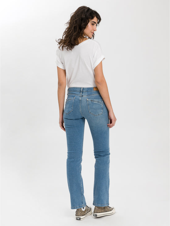 Lauren Damen Jeans Regular Fit High Waist Bootcut hellblau
