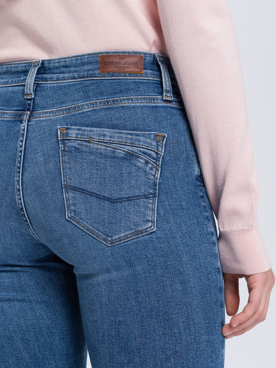 Lauren Damen Jeans Regular Fit High Waist Bootcut mittelblau
