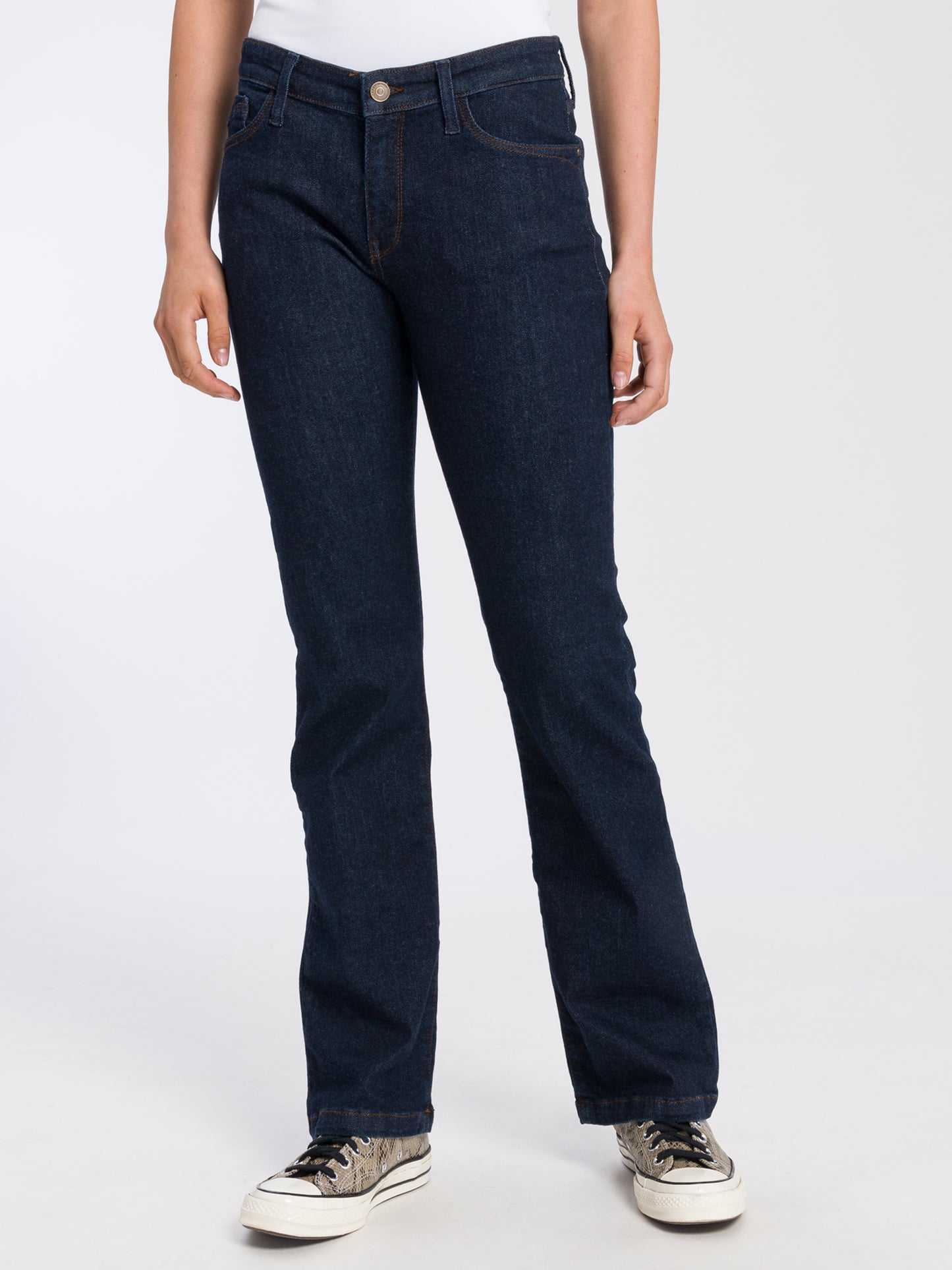 Lauren Damen Jeans Regular Fit Mid Waist Bootcut rinsed