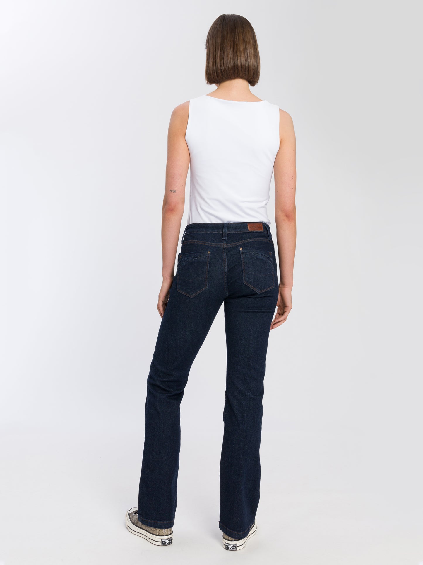 Lauren women's jeans regular fit high waist bootcut rinsed