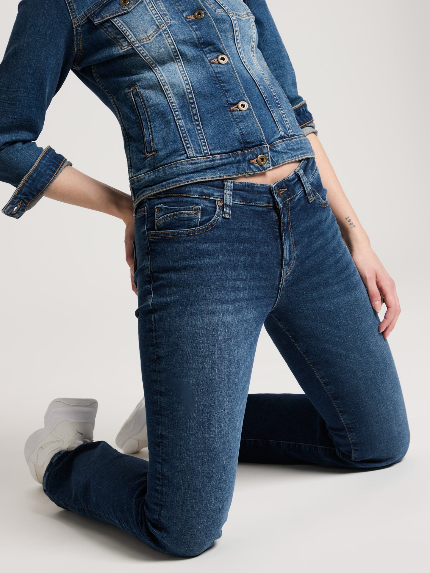 Lauren Damen Jeans Regular Fit High Waist Bootcut dunkelblau