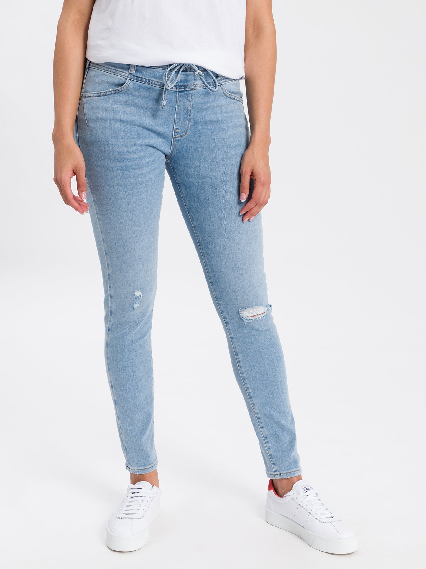 Janelle women's jeans jogger fit light blue