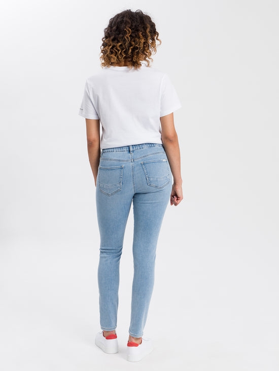 Janelle Damen Jeans Jogger Fit hellblau