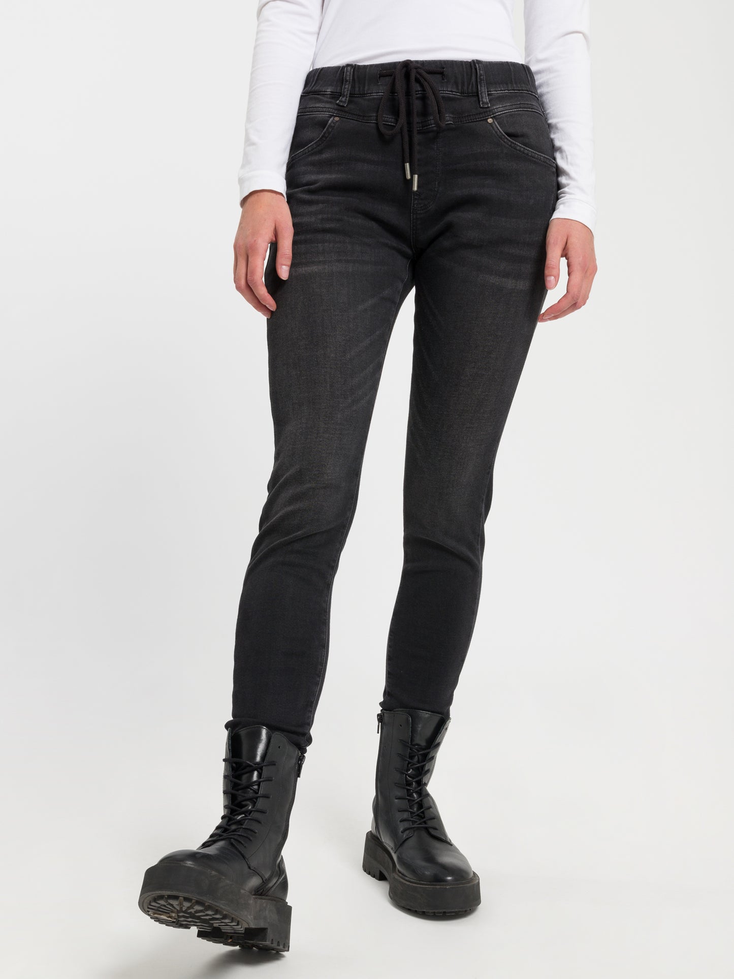 Janelle women's jeans jogger fit dark grey