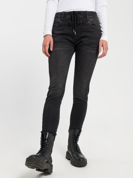 Janelle women's jeans jogger fit dark grey