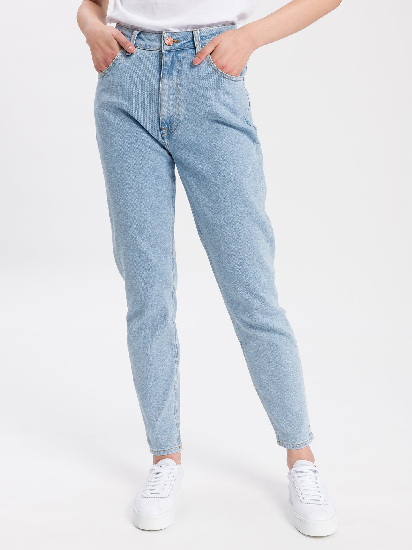 Joyce Damen Jeans Jogger Fit hellblau