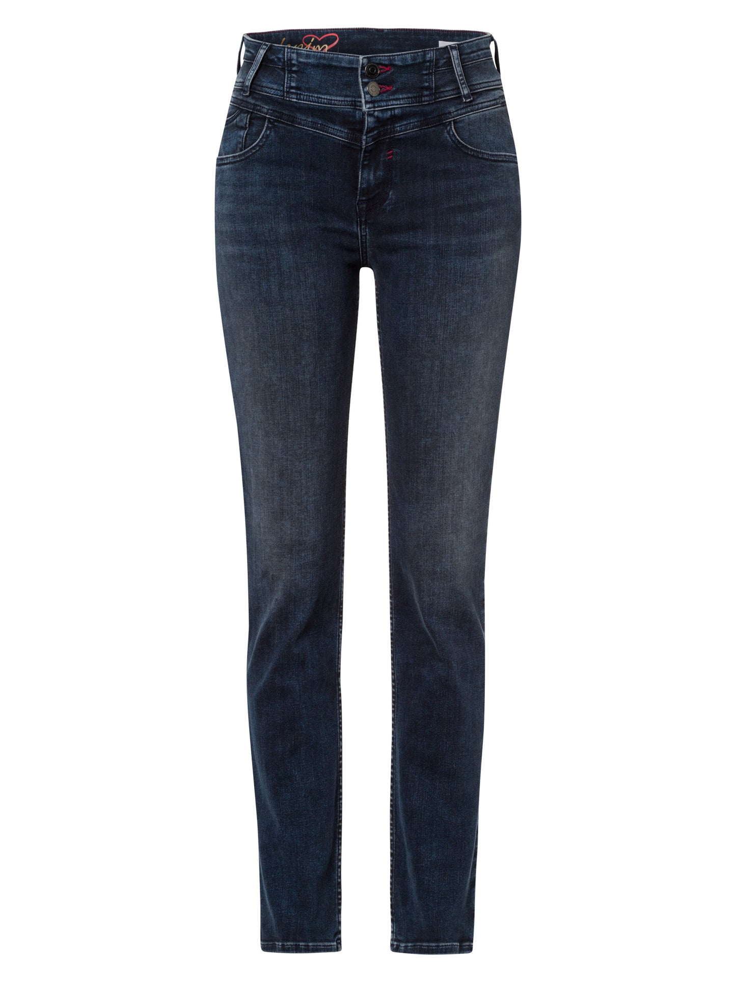 Rubin Damen Jeans Mom Fit dunkelblau