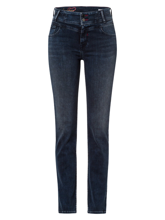 Rubin Damen Jeans Mom Fit dunkelblau
