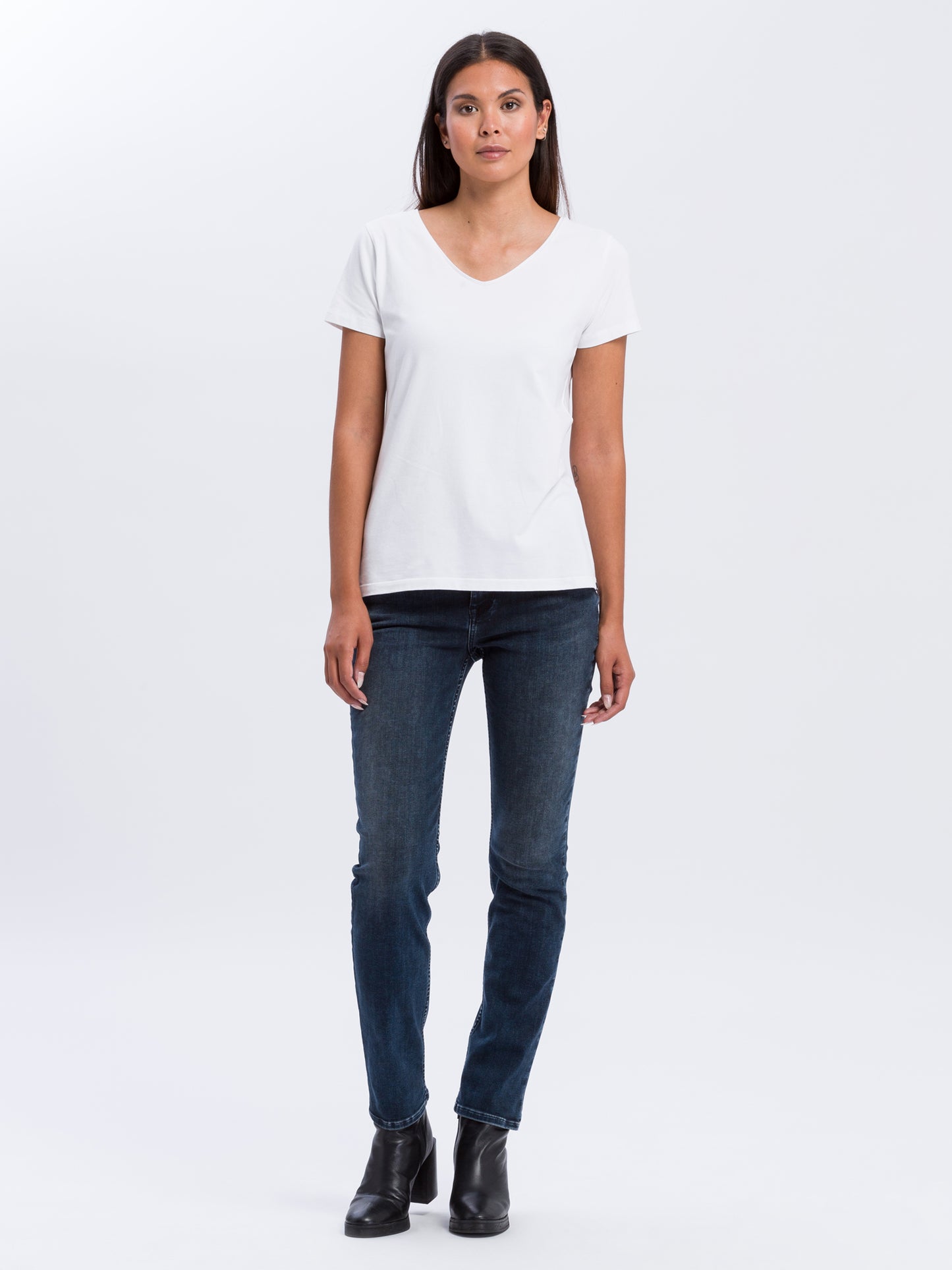 Rubin Damen Jeans Mom Fit dunkelblau