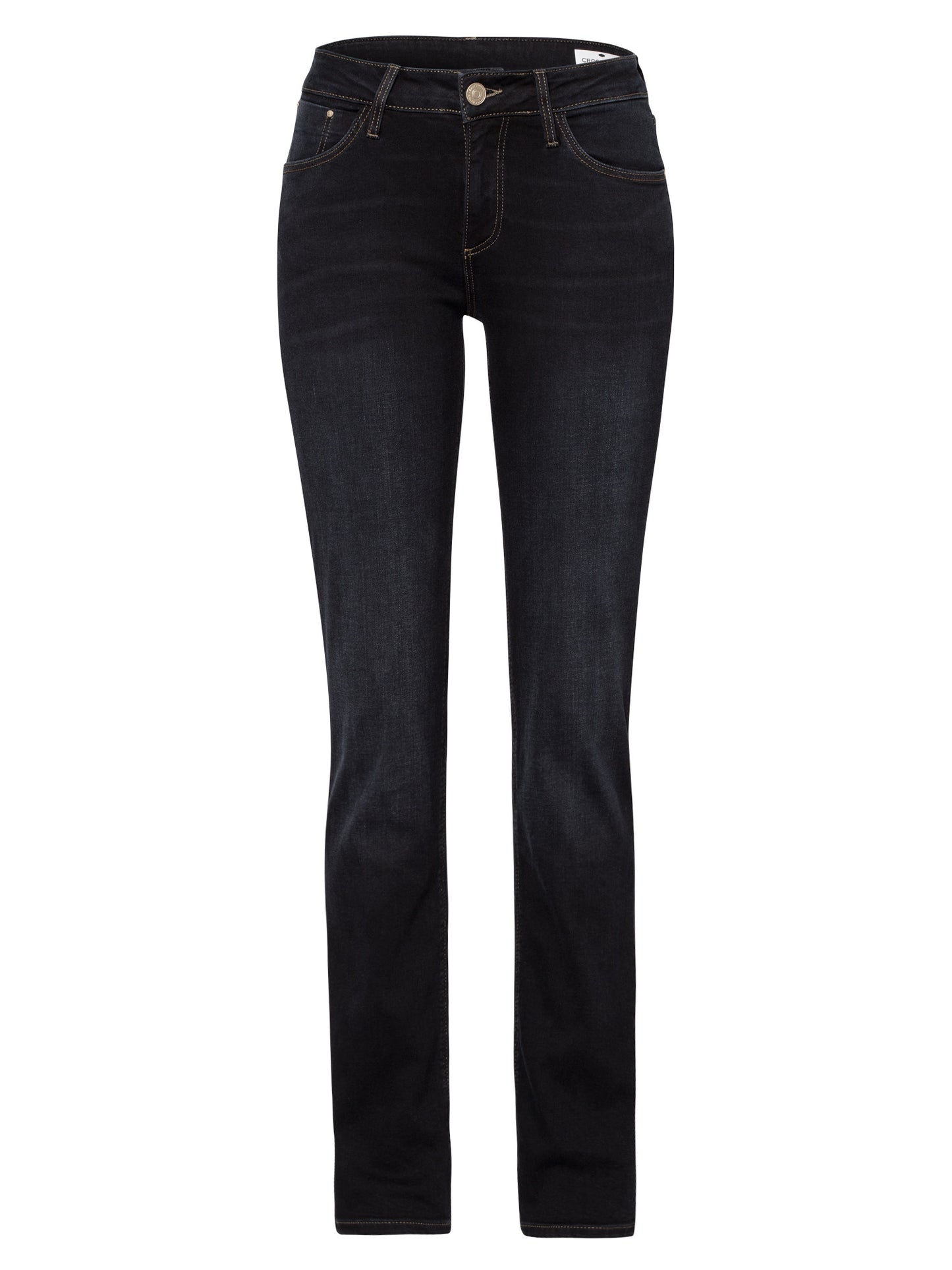 Rose Damen Jeans Regular Fit Mid Waist schwarz