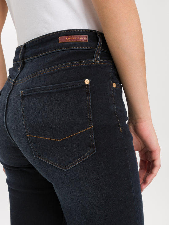 Rose Damen Jeans Regular Fit Mid Waist schwarz