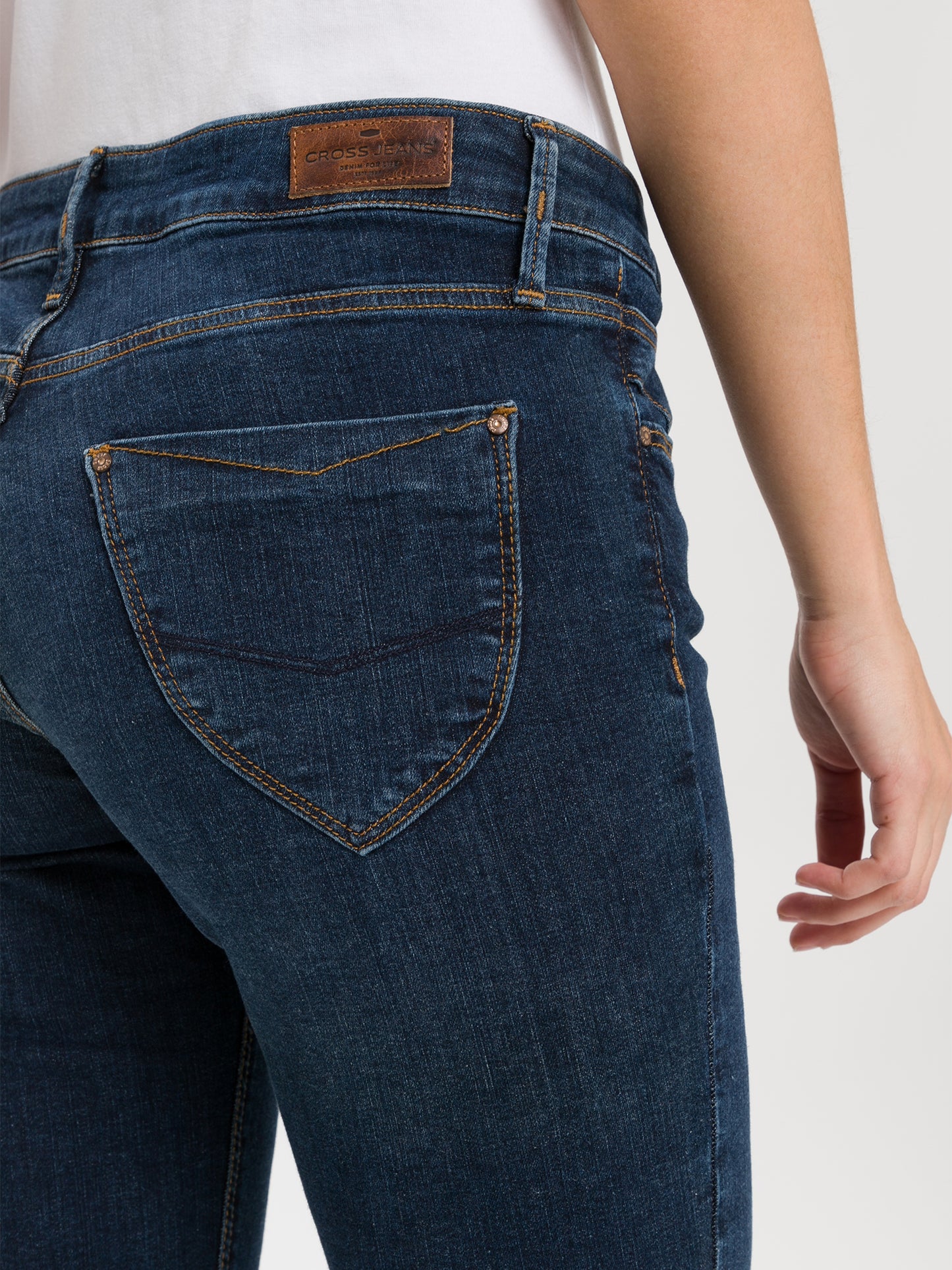 Rose women's jeans regular fit high waist dark blue