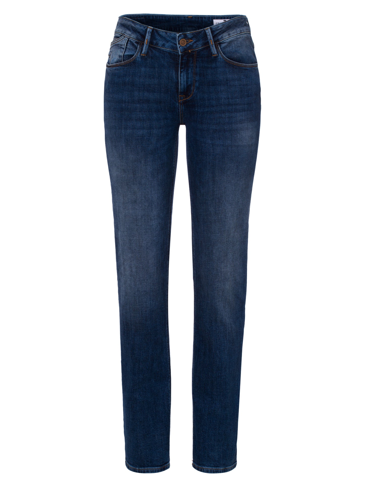 Rose Damen Jeans Regular Fit Mid Waist dunkelblau