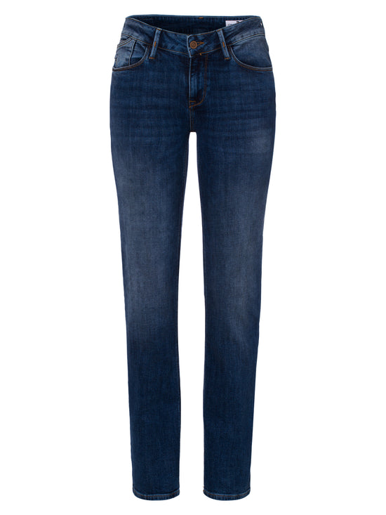 Rose Damen Jeans Regular Fit Mid Waist dunkelblau