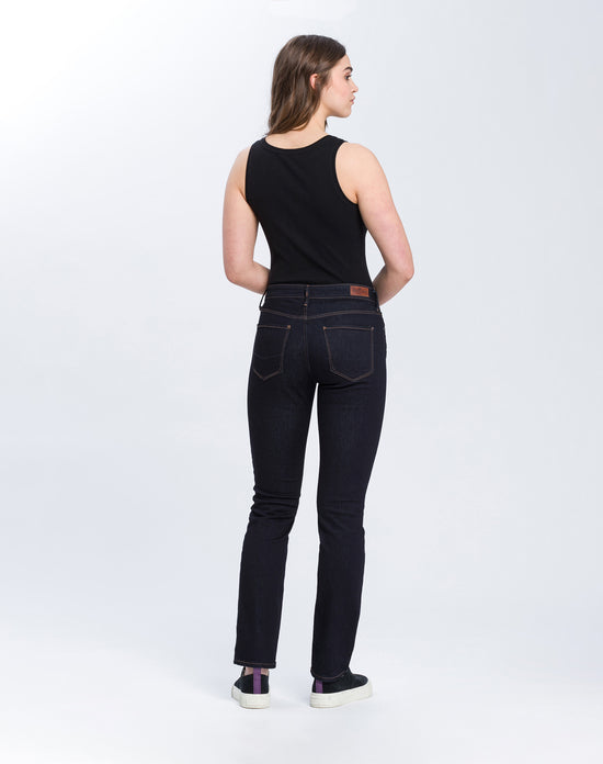 Rose Damen Jeans Regular Fit High Waist rinsed